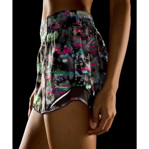 Lululemon Hotty Hot High-Rise Lined Short 4" Paint Drift Multi Graphite Grey 6 - Picture 5 of 9